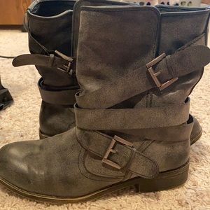 Madden Girl Distressed Grey Boots